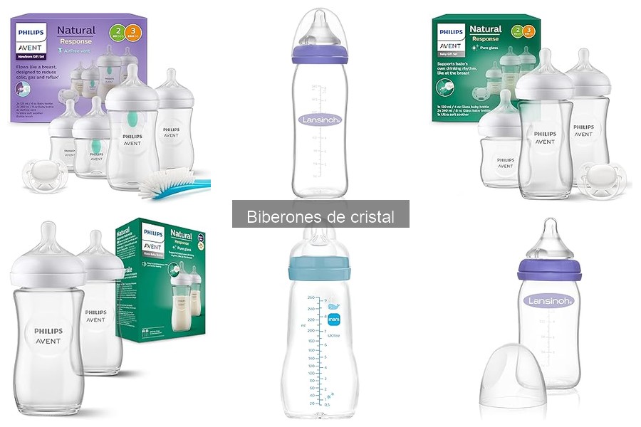 Comparativa de biberones de cristal y tetinas para bebés