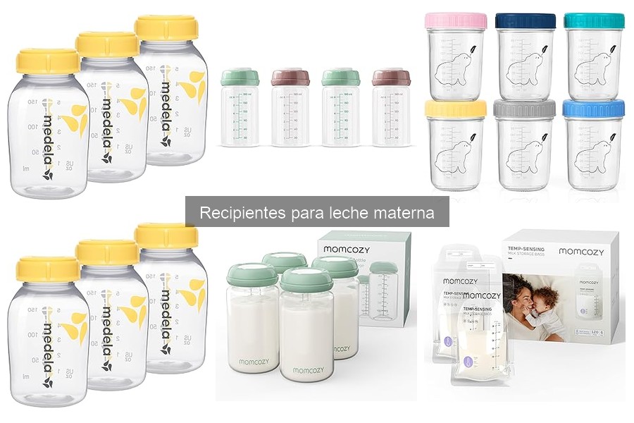 Tipos de recipientes para almacenar leche materna